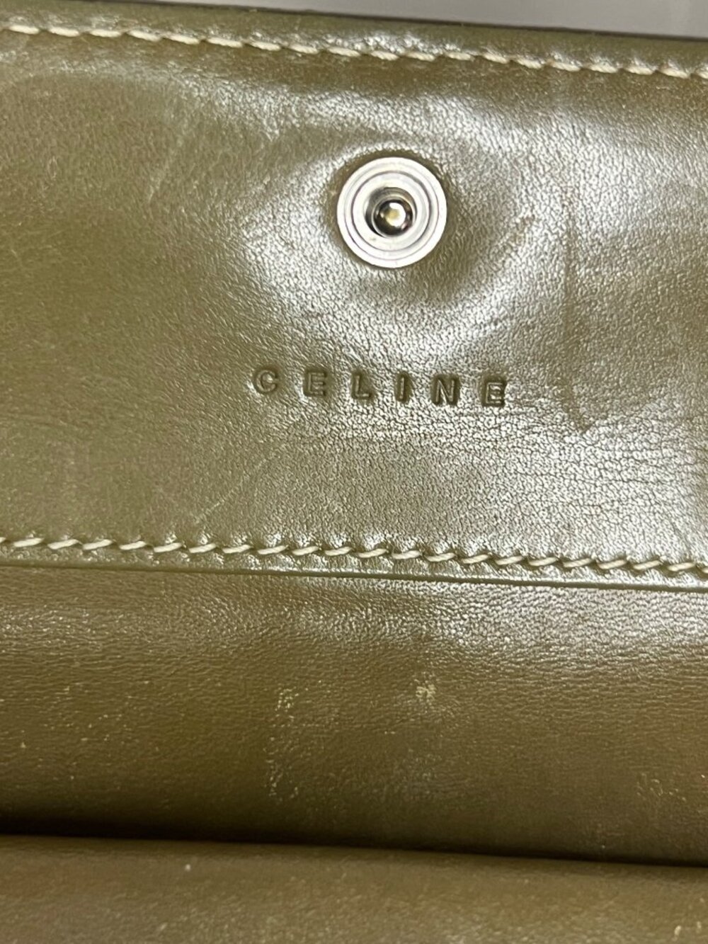 Celine Macadam Canvas Womens Wallet With Metal Logo Accent Beige & Brown - Picture 7 of 9
